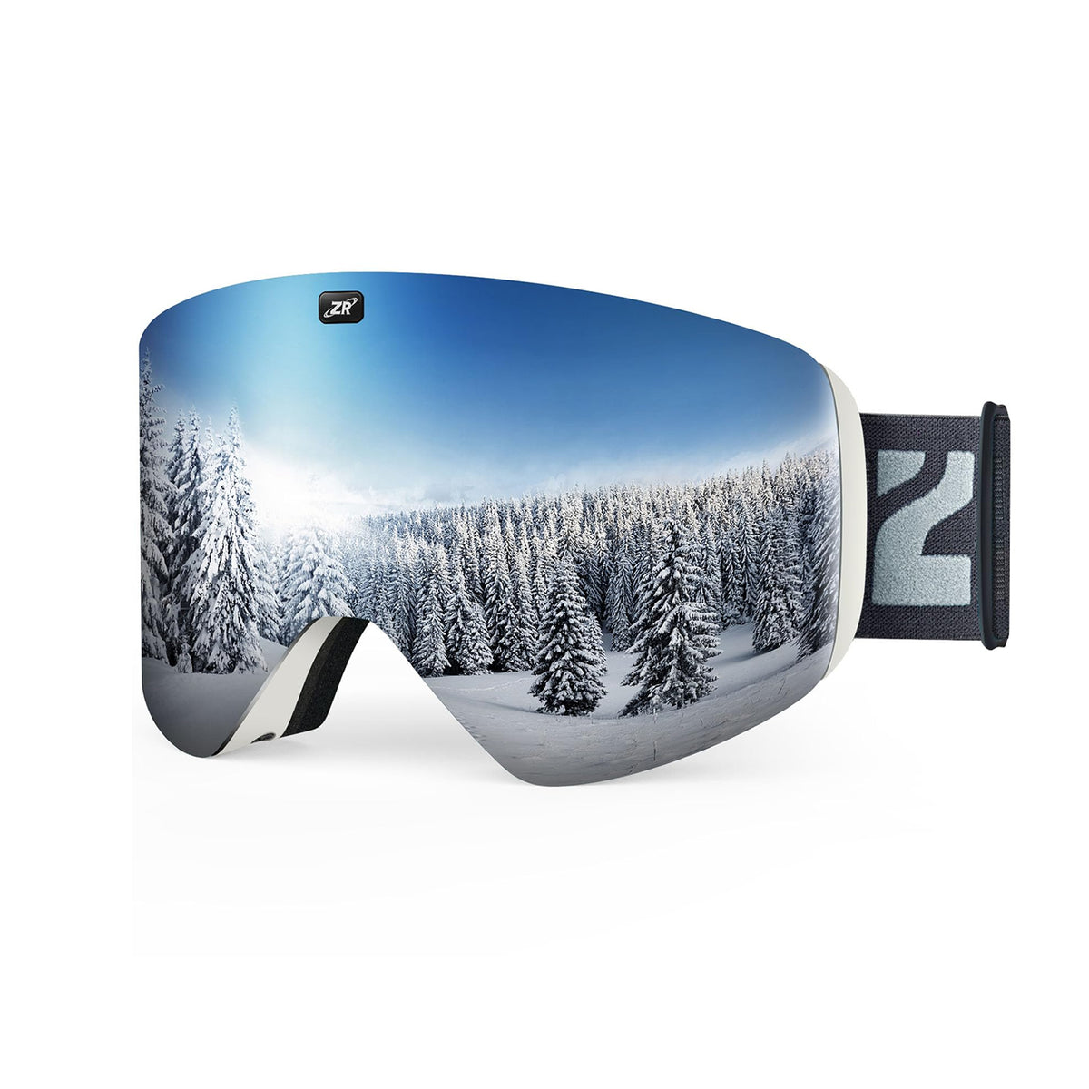 silver reflective ski goggles ZIONOR® X11 Ski Goggles Magnetic Cylindrical Snowboard Snow Goggles fo