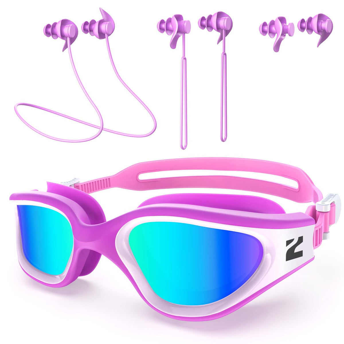 ZIONOR G1 Lite Polarized Swimming Goggles with 3 Pairs Earplugs, Anti