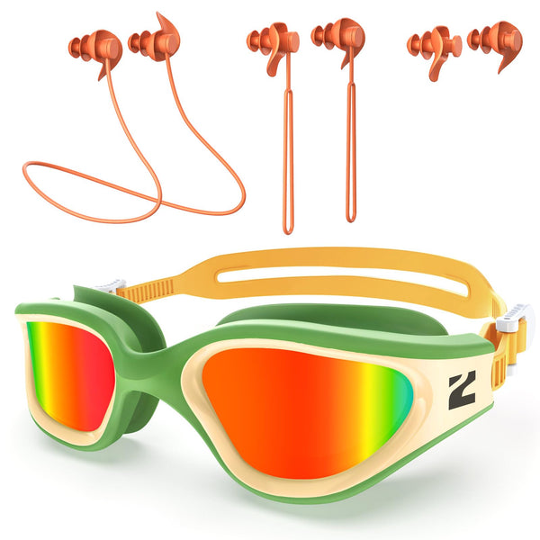 ZIONOR G1 Lite Polarized Swimming Goggles with 3 Pairs Earplugs, Anti-Fog UV Protection Swim Goggle for Adult Men Women Youth