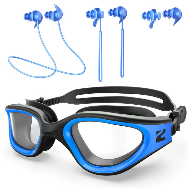 ZIONOR G1 Lite Clear Swimming Goggles with 3 Pairs Earplugs, Anti-Fog UV Protection Swim Goggle for Adult Men Women Youth