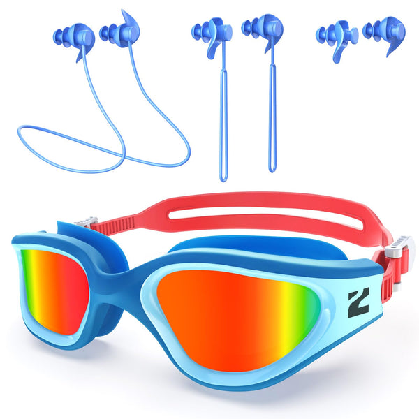 ZIONOR G1 Lite Polarized Swimming Goggles with 3 Pairs Earplugs, Anti-Fog UV Protection Swim Goggle for Adult Men Women Youth