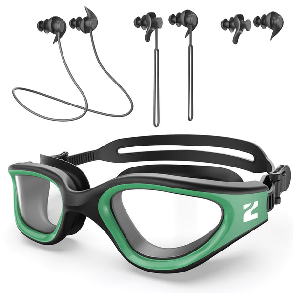 ZIONOR G1 Lite Clear Swimming Goggles with 3 Pairs Earplugs, Anti-Fog UV Protection Swim Goggle for Adult Men Women Youth