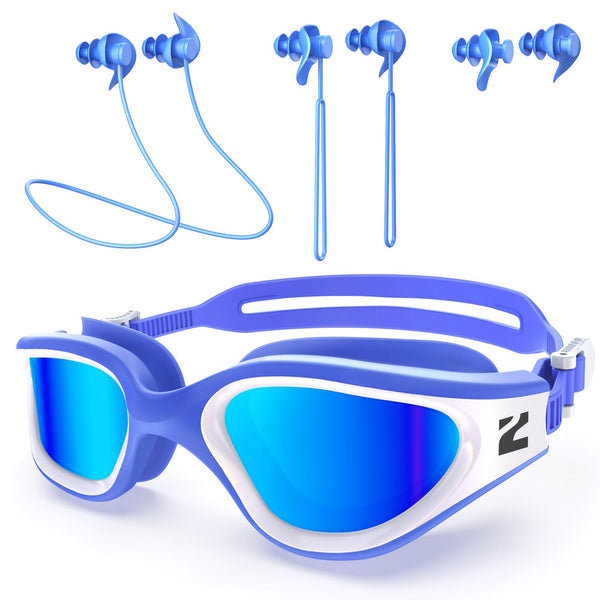 ZIONOR G1 Lite Polarized Swimming Goggles with 3 Pairs Earplugs, Anti-Fog UV Protection Swim Goggle for Adult Men Women Youth