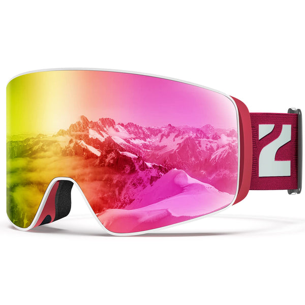 ZIONOR Ski Goggles, X12 100% OTG Snow Goggles Detachable Lens UV Protection for Men Women Adult