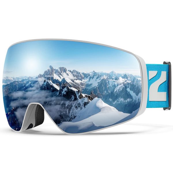 ZIONOR Ski Goggles, X12 100% OTG Snow Goggles Detachable Lens UV Protection for Men Women Adult