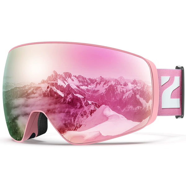 ZIONOR Ski Goggles, X12 100% OTG Snow Goggles Detachable Lens UV Protection for Men Women Adult