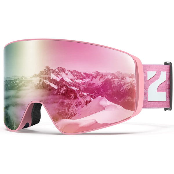 ZIONOR Ski Goggles, X12 100% OTG Snow Goggles Detachable Lens UV Protection for Men Women Adult
