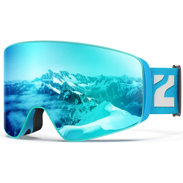 ZIONOR Ski Goggles, X12 100% OTG Snow Goggles Detachable Lens UV Protection for Men Women Adult